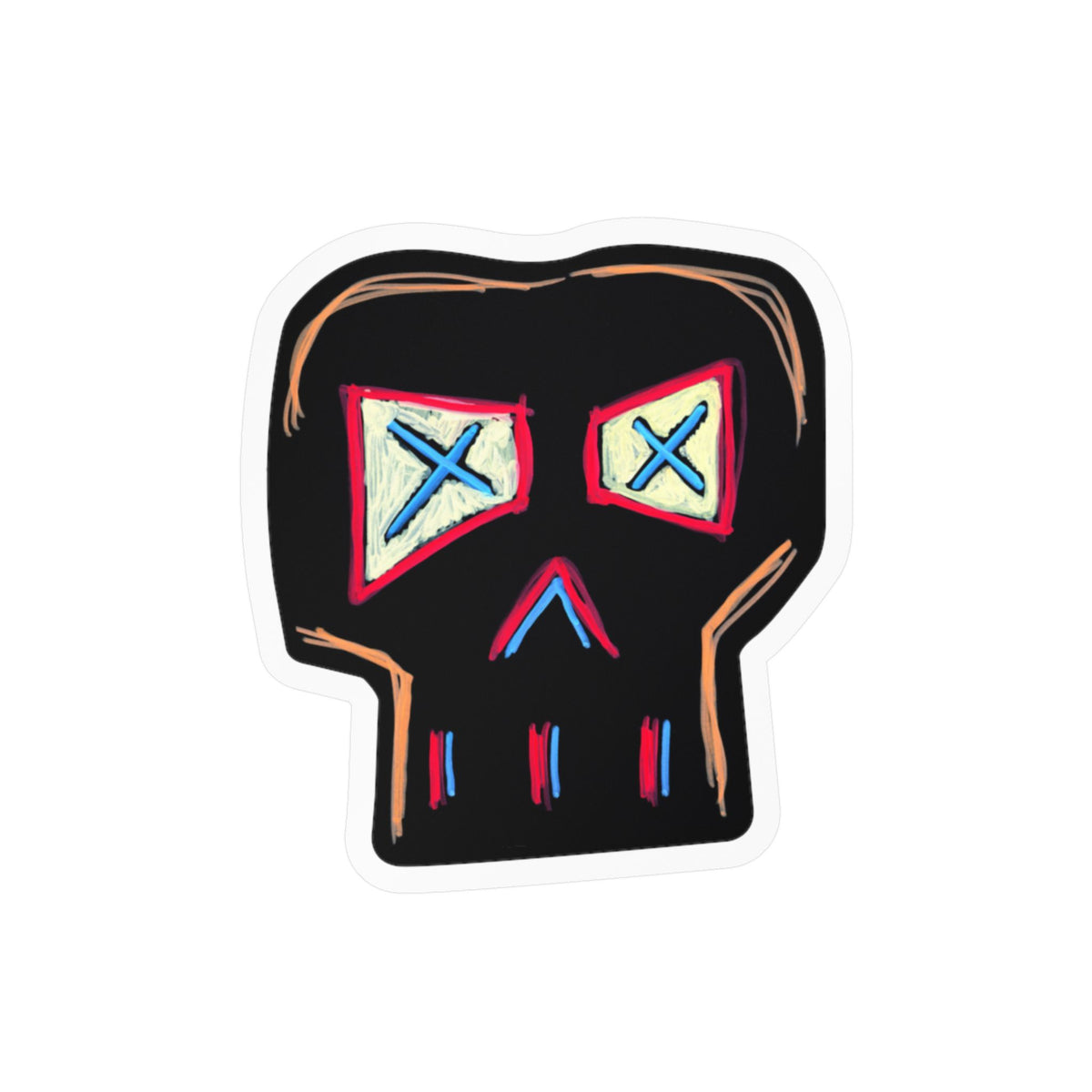 "FOCUS" Skull Sticker — Kiss-Cut Vinyl Decal