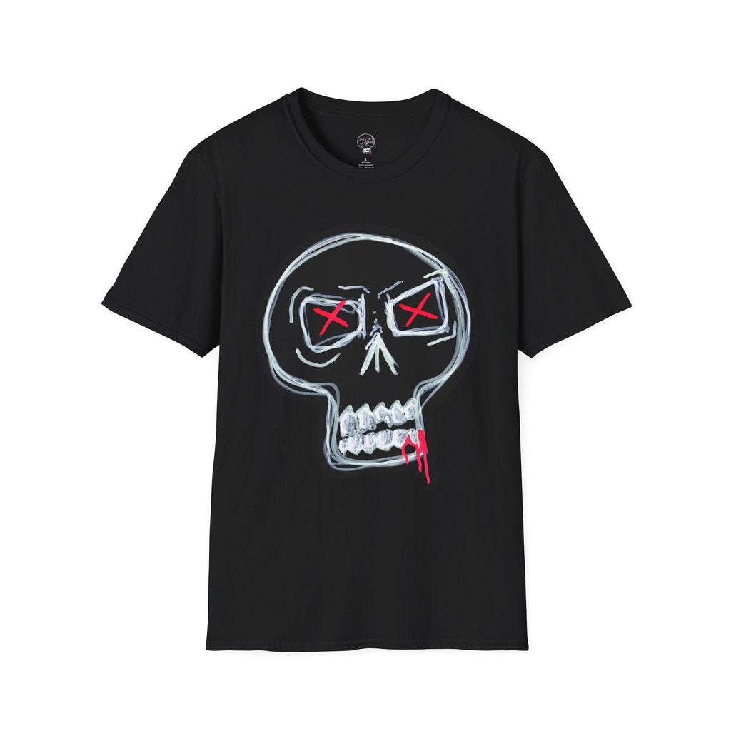 "STILL HERE" Front Skull Graphic T-Shirt — Neon X Eyes Streetwear Tee