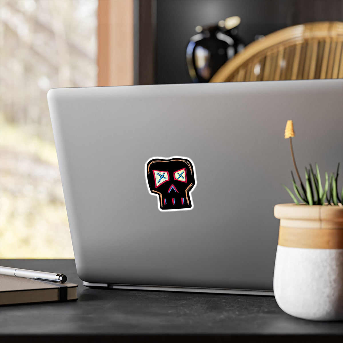 "FOCUS" Skull Sticker — Kiss-Cut Vinyl Decal