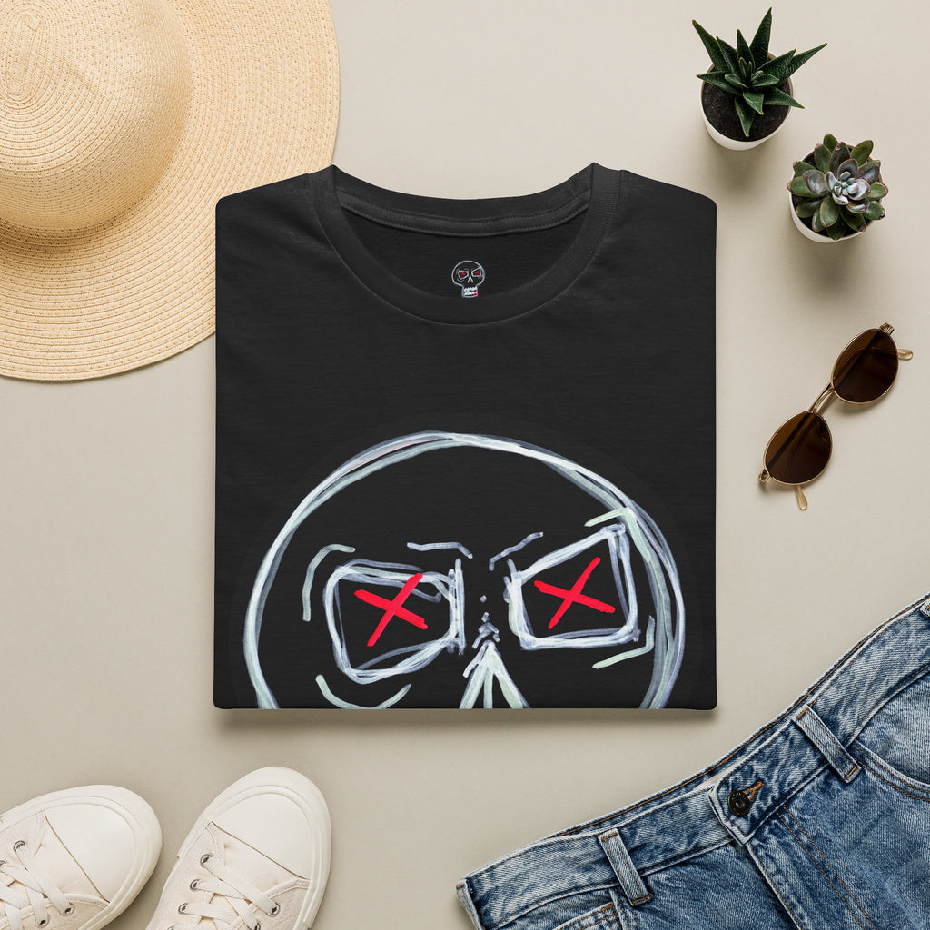 "STILL HERE" Front Skull Graphic T-Shirt — Neon X Eyes Streetwear Tee