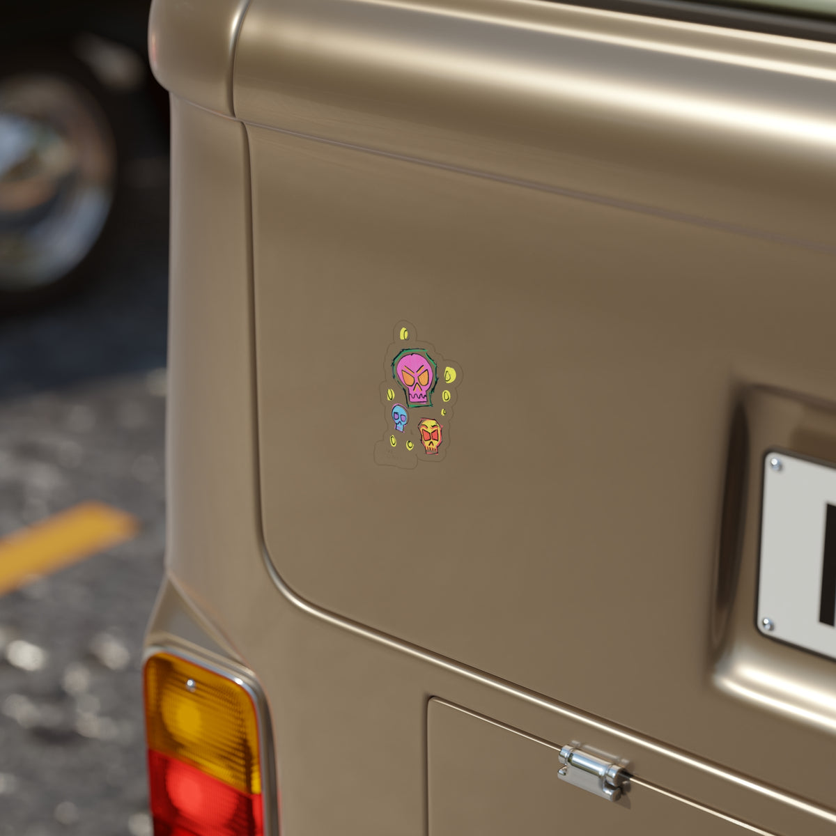 Skull #6, Book of Skulls, Die-Cut Sticker — Transparent Car / Outdoor Vinyl