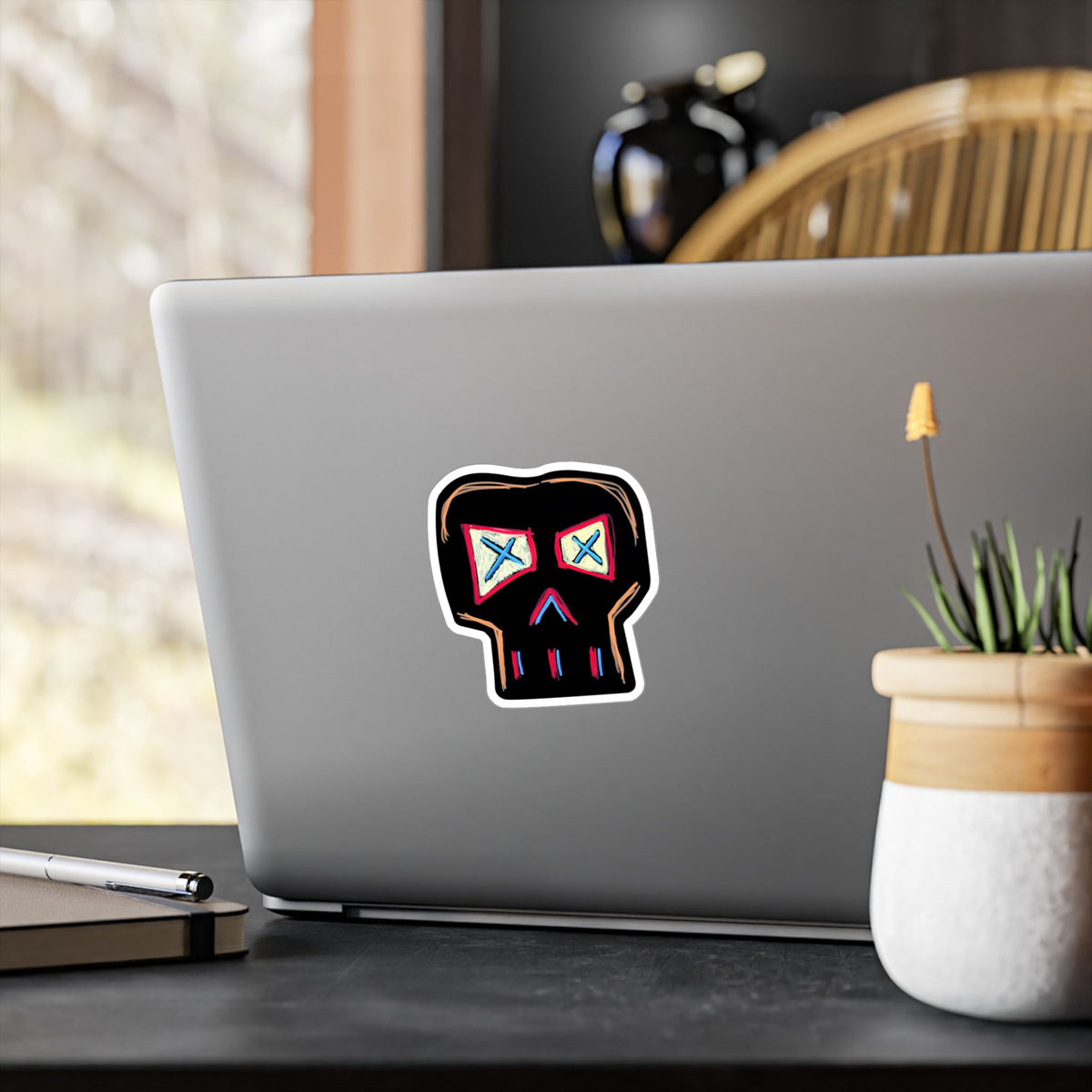 "FOCUS" Skull Sticker — Kiss-Cut Vinyl Decal