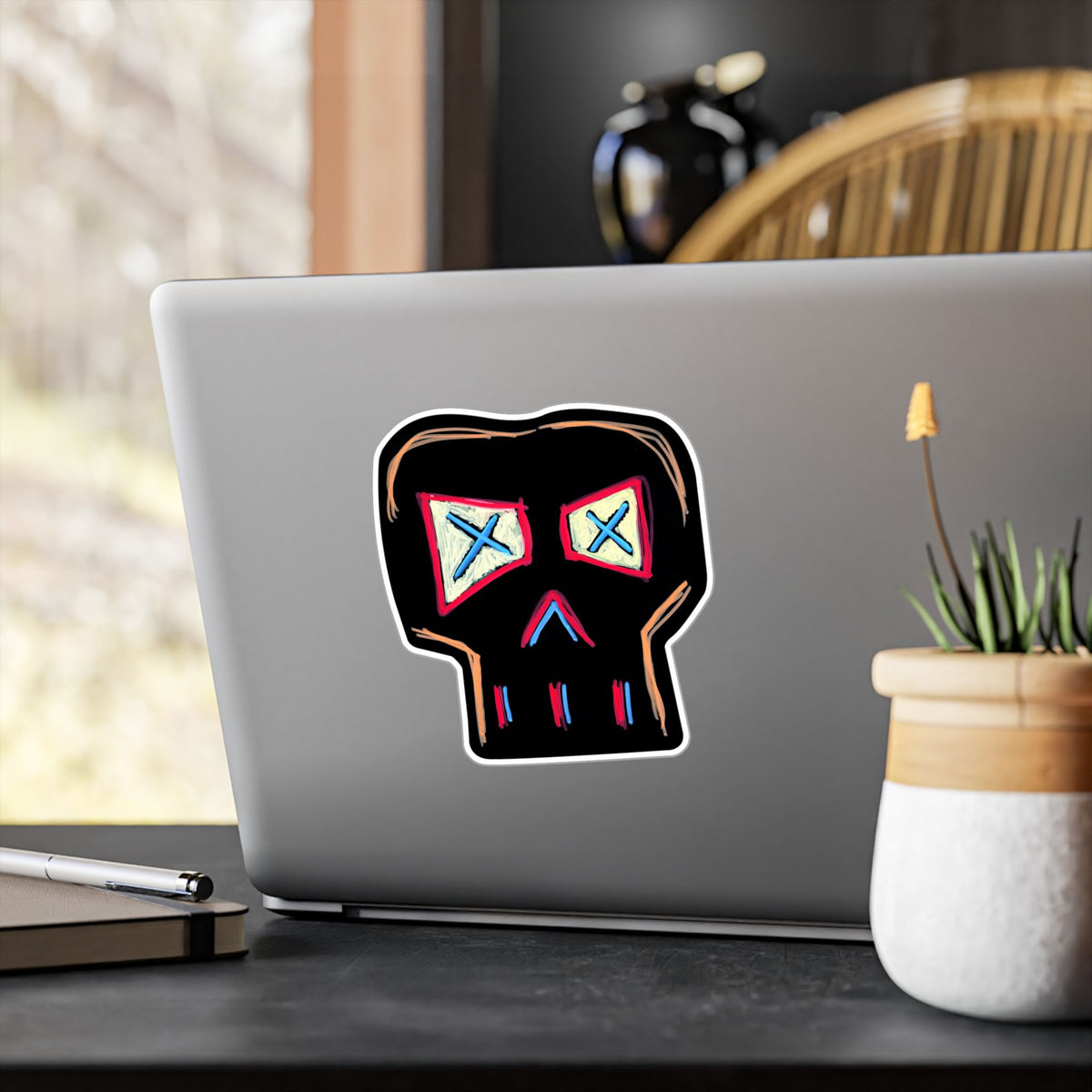"FOCUS" Skull Sticker — Kiss-Cut Vinyl Decal