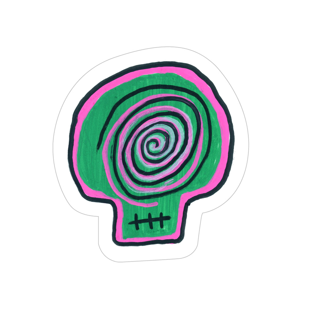 Skull #12, Book of Skulls, Die-Cut Sticker — Car / Outdoor Transparent Vinyl
