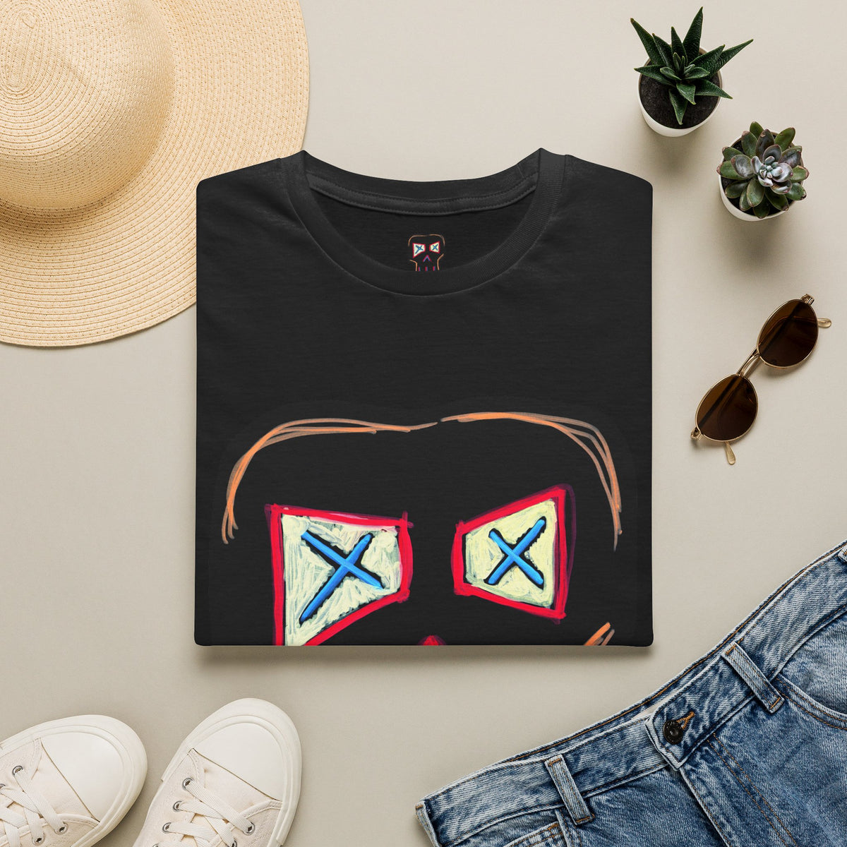 "FOCUS" Front Skull Graphic T-Shirt — Neon X Eyes Streetwear Tee