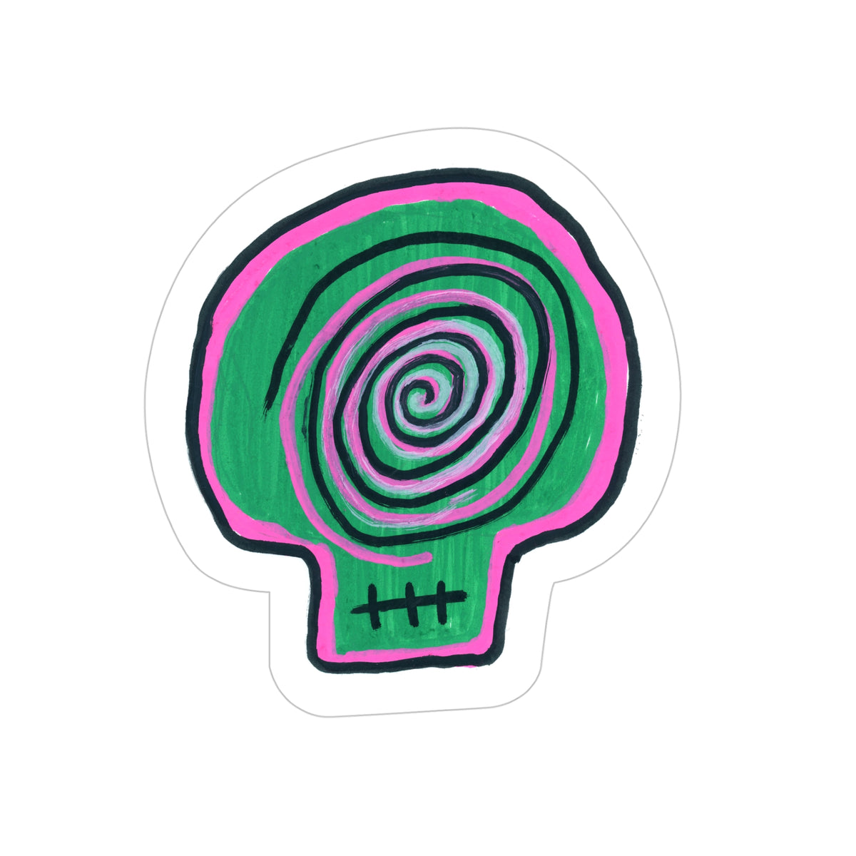 Skull #12, Book of Skulls, Die-Cut Sticker — Car / Outdoor Transparent Vinyl