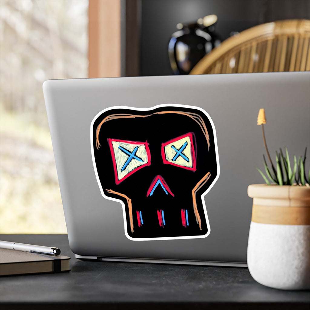 "FOCUS" Skull Sticker — Kiss-Cut Vinyl Decal