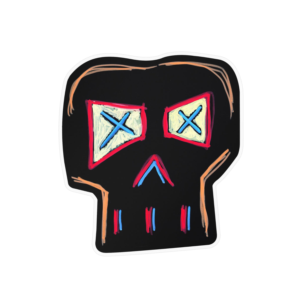 "FOCUS" Skull Sticker — Kiss-Cut Vinyl Decal