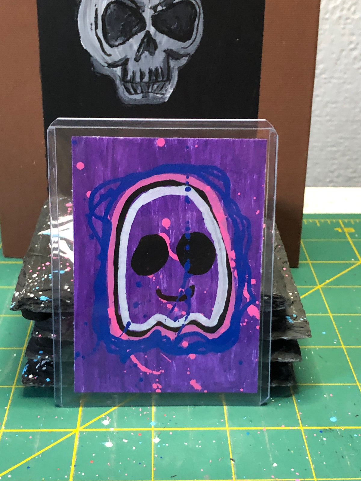 White Ghost on Purple - 1 of 1 Art Cards - Collectibles
